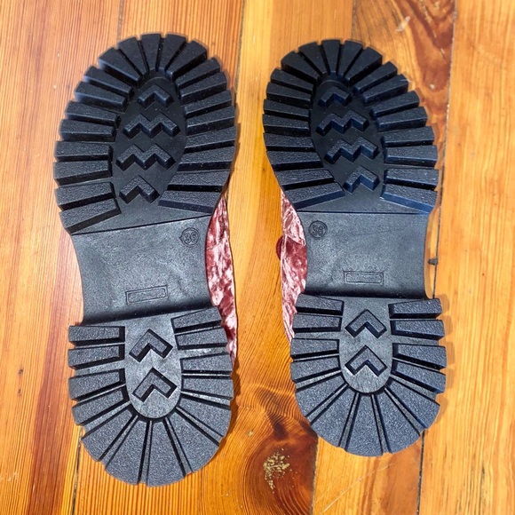 Free People Convertible Velvet Loafers Platform Creepers Oxford Boots Lug Sole - Picture 9 of 9